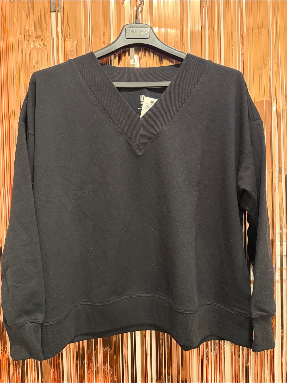 Ideology Black V-Neck Pullover Sweatshirt